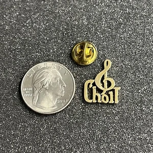 Gold Tone Choir Student Club Pin Pinback #45486 - Picture 1 of 2