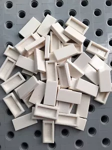 Lego Blanco 1x2 Azulejos Planos Blanco Acabado Suave Azulejos 1 x 2 Piso Techo Nuevo 50 piezas - Imagen 1 de 2