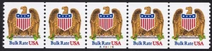 2602 (10¢) "Eagle & Shield" PNC Strip of 5 Plate # A43426 Unused NH - Picture 1 of 2