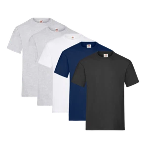 Pack 5 Camisetas Fruit Of The Loom Heavy T - 2 Gris/1 Blanco/1 Marino/1 Negro - Imagen 1 de 17
