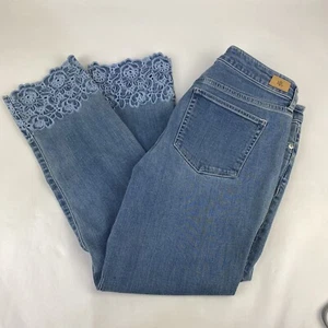 Lauren Ralph Lauren Cropped-Damenjeans Blumenmuster Y2K-Stil 90er – Größe 8 - Bild 1 von 8