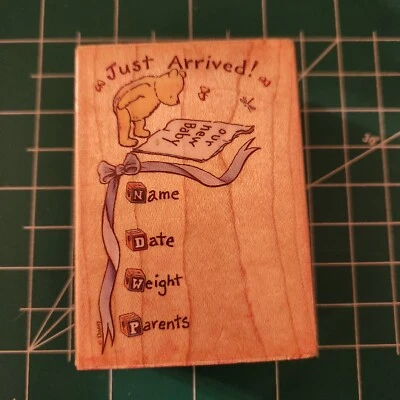 Sello de goma All Night Media POOH recién llegado anuncio bebé 747H DISNEY Foto 1 de 4