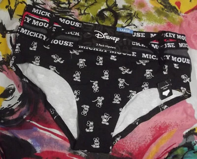 3 BRAGAS HIPSTER DE ALGODÓN MICKEY MOUSE BK 43MK887X1HZA BK DISNEY BREVEMENTE DECLARADAS L Foto 1 de 2