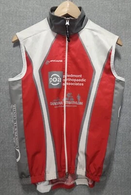 Hincapie Medium Men's Cycling Vest Red White Gray WindTex B81 - Image 1 of 4