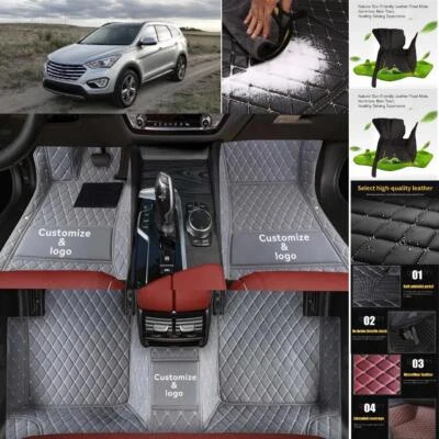 Alfombrillas de coche impermeables personalizadas para Hyundai Santa Fe revestimientos automáticos alfombras de lujo Foto 1 de 4