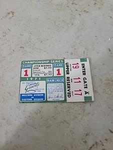 San Francisco Giants vs Pirates Playoff Ticket 10/3/1971 Championship - Picture 1 of 3