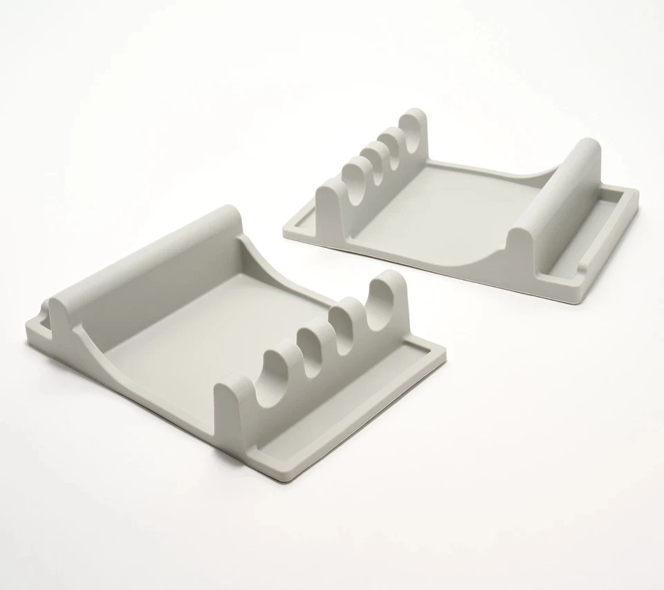 Cook's Essentials Set of 2 Utensil Rests with Lid Holder Grey - Image 1 of 1