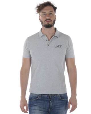 Polo Emporio Armani EA7 Polo Shirt Cotone Uomo Grigio 3ZPF52PJ04Z 3904 Foto 1 de 4