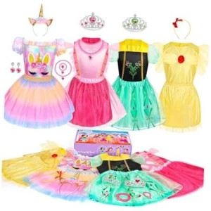Princess Dress Up Costume for Little Girls, Kids' Dress Up Pretend Play - Picture 1 of 7