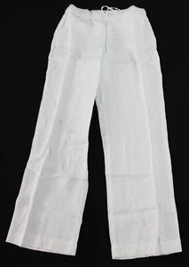 Charter Club Women's 100% Linen Drawstring Pants BL1 Bright White Medium NWT - Picture 1 of 5