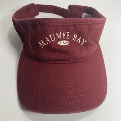 Maumee Bay EE. UU. Sombrero Visera Ajustable Granate Golf Vacaciones Turista 100% Algodón Foto 1 de 4