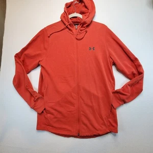 Under Armour Herren Hoodie Jacke Medium rot lose durchgehender Reißverschluss Taschen schwarz Logo - Bild 1 von 11