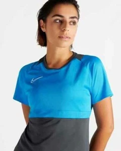 Nike Academy Pro Soccer Top Women's Medium Shirt Gray BV6940 Blue Shirt Goalie - Picture 1 of 4