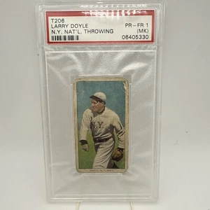 1909-11 T206 SWEET CAPORAL N.Y. NAT'L, THROWING LARRY DOYLE Graded PSA 1 - Bild 1 von 2