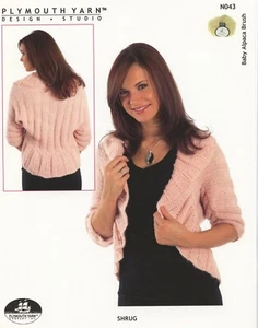 Shrug Knitting Pattern from Plymouth Yarns N043 Women 32"-40" - Picture 1 of 2