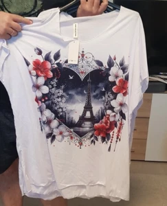 T-Shirt mit Print Damenmode Damen Shirt Weiß Kleidung für Damen Damenbekleidung - Bild 1 von 1