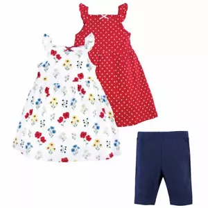 Hudson Baby Cotton Dresses and Leggings, Wildflower - Picture 1 of 2