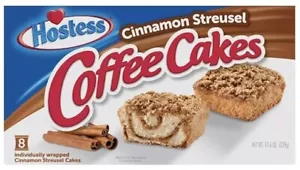 HOSTESS Cinnamon Streusel Coffee Cakes, Individually Wrapped, 8 Count 11.6Oz Box - Picture 1 of 4