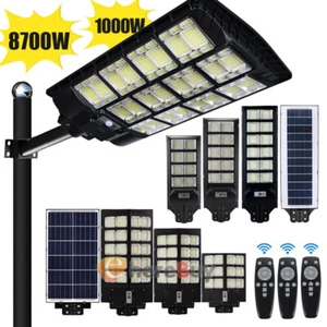 LED Solar Street Light w/ Remote Garden Wall Lamp Industrial Security Road Bulb - Picture 1 of 109