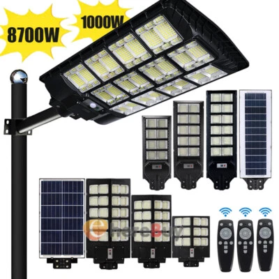 LED Solar Street Light w/ Remote Garden Wall Lamp Industrial Security Road Bulb - Image 1 of 4