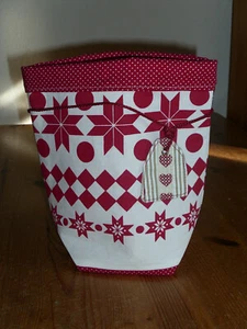 Geschenkbeutel Utensilo Handarbeit  weiss/rot - Bild 1 von 2