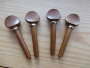 4 PIOLI PER VIOLINO IN LEGNO CON SPILLA E COLLETTO IN OTTONE, 4/4 FULL SIZE, QUALITÀ PROF.! - Foto 1 di 4