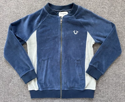 Chaqueta deportiva TRUE RELIGION azul gris terciopelo manga larga cremallera completa - Mujer pequeña Foto 1 de 4