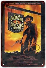 Tin Sign Classic Western Movies High Plains Drifter‎ (1973) Movie Poster Retr...