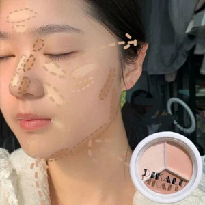 Oil Control Full Coverage Long-lasting 3-Color Concealer Palette Moisturizin∂ - Picture 1 of 14