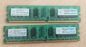 pair of Super Talent T533UB512B 512MB DDR2-533 PC2-4300 CL4 240pin DIMM - 1GB - Picture 1 of 1