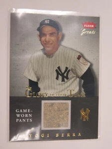2004 Fleer Greats Yogi Berra Game Worn Pants HOF Relics The Glory Their Time - Picture 1 of 8