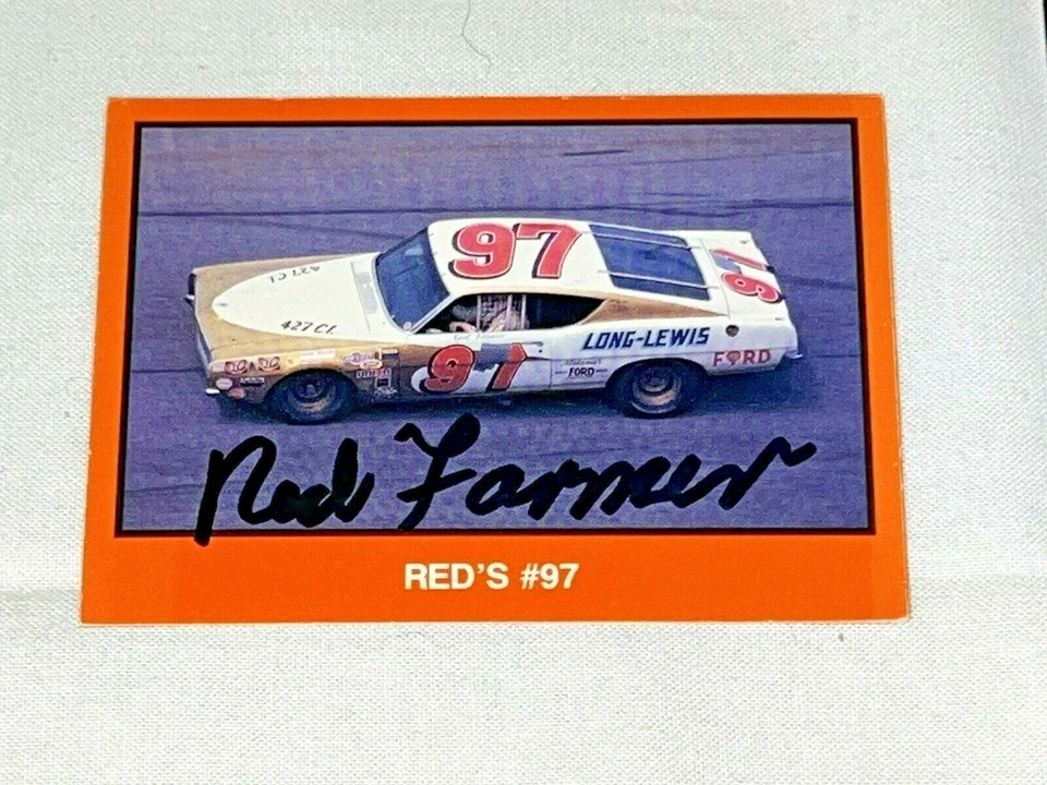Red Farmer NASCAR HALL OF FAMER ALABAMA GANG 1989 MASTERS OF RACING signed card - Image 1 of 1