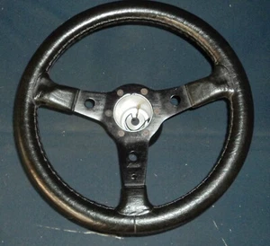 Vintage 1986 Luisi Italy 3-Spoke Steering Wheel 14" Diameter w/ hub : Mazda? - Picture 1 of 9