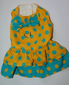 Ropa para Perros Mediano Vestido de Verano Amarillo Lunares Conjunto VER MEDIDAS - Imagen 1 de 5