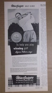 1951 MacGREGOR GOLF CLINIC rivista AD ~ BYRON NELSON ~ Mennen SKIN BRACER - Foto 1 di 2