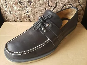 Salvatore Ferragamo DECK BOOT Halbschuh schwarz Leder Herren 11 UK/11,5-12 US $ 990 - Bild 1 von 18