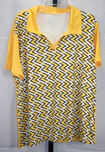 Speed Your Run Pullover Short Sleeve Polo Yellow White & Black Size 2XL NWT - Picture 1 of 4
