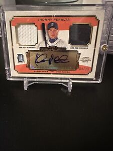 JHONNY PERALTA 2013 TOPPS MUSEUM COLLECTION PATCH AUTOGRAPH 04/25 TIGERS