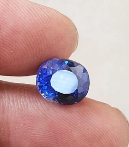 6.34 Ct Flawless Ceylon Cornflower Blue Sapphire Lab Grown Oval Cut Loose Gems - Picture 1 of 11