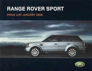 Range Rover Sport 2006 UK prices and options brochure - Picture 1 of 1