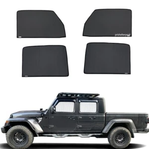 Fit For JEEP Gladiator 20-25 Side Window Black Silver Privacy camp Sunshade - Foto 1 di 11