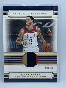 LONZO BALL 2020-21 NATIONAL TREASURES PATCH CARD #08/10 PELICANS - Picture 1 of 2
