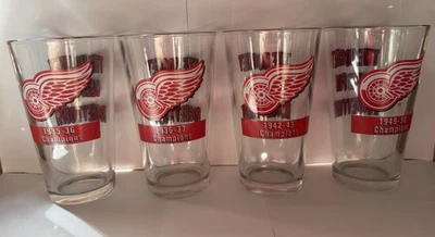 Juego de 9 vasos Detroit Red Wings 16 oz The Hockey Beer para Hockeytown Foto 1 de 4