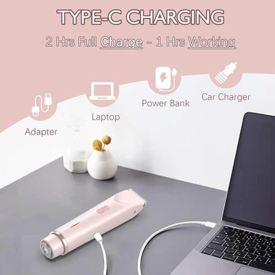 Recortadora de bikini para mujer 2 en 1 maquinillas de afeitar eléctricas de doble cabezal para mujer vello púbico Foto 1 de 4