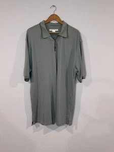 Vintage - 90s - Perry Ellis Men’s XL Polo Shirt - Olive - Short Sleeve Modal - Picture 1 of 10