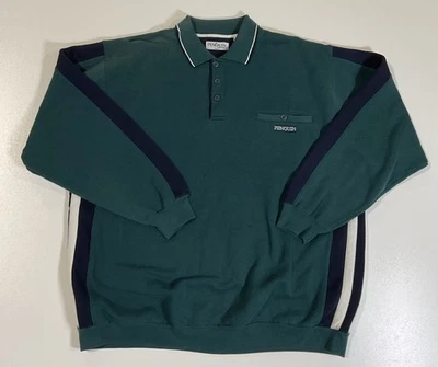 Sudadera De Colección Penguin Sport Rugby Talla XL Norm Core Dad Rayas Golf Años 90 Foto 1 de 4