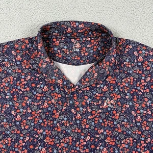 Camisa Polo Rhoback Para Hombres 3XL Azul Rosa Floral Golf Performance "The Garden" - Imagen 1 de 10