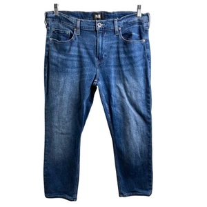 Pantalones de mezclilla Paige Lennox azul para hombre talla 34 lavado medio modernos cómodos - Imagen 1 de 14