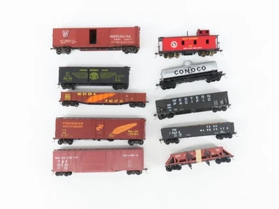 LOTE de 10 vagones de carga HO Roundhouse, Branchline y Athearn WP/SP/TS/GN/ y más Foto 1 de 4