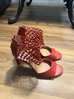 NIC+ZOE Brand Women's Vibrant, Red Mesh Heels Size 9 1/2 - Image 1 of 4